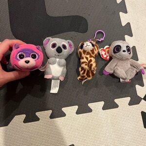 4 pcs Ty mini plush